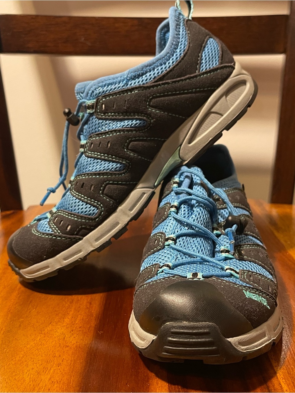 Meindl Black Blue Mesh Quick Lace Trail Hiking Shoes Women Size EUR 36 US 6